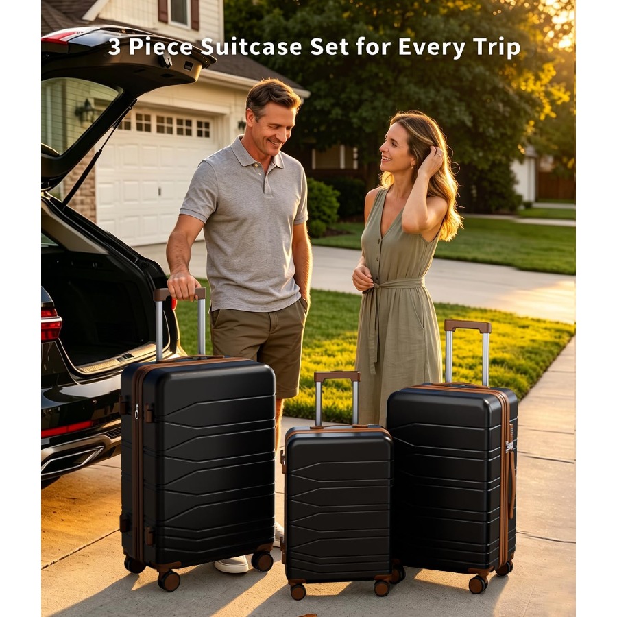 مجموعة حقائب سفر قابلة للتوسيع - مراجعة Expandable Hard Shell Luggage Set وسعره