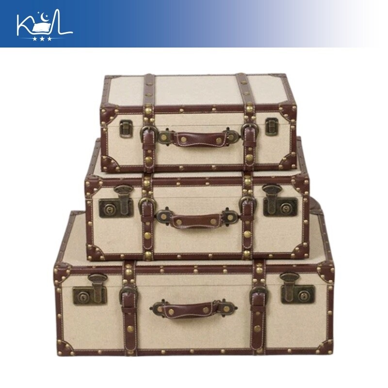 صندوق تخزين من الكتان بتصميم ع - مراجعة Retro Vintage Trunk Suitcase وسعره