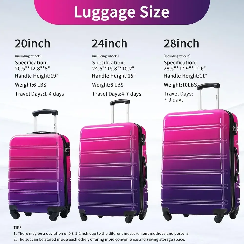 طقم حقائب سفر صلبة مكون من 3 ق - مراجعة Expandable Hard Shell Luggage Set وسعره