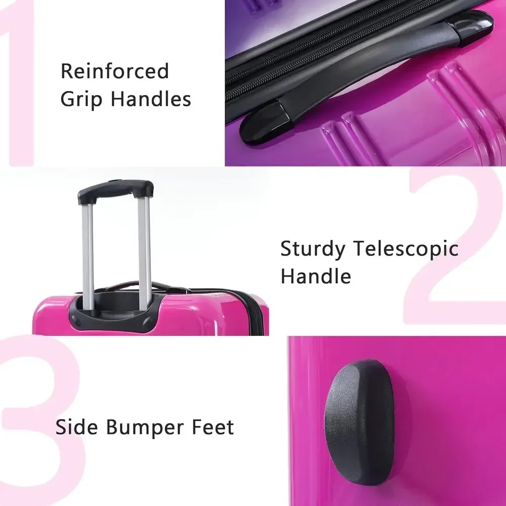 طقم حقائب سفر صلبة مكون من 3 ق - مراجعة Expandable Hard Shell Luggage Set وسعره
