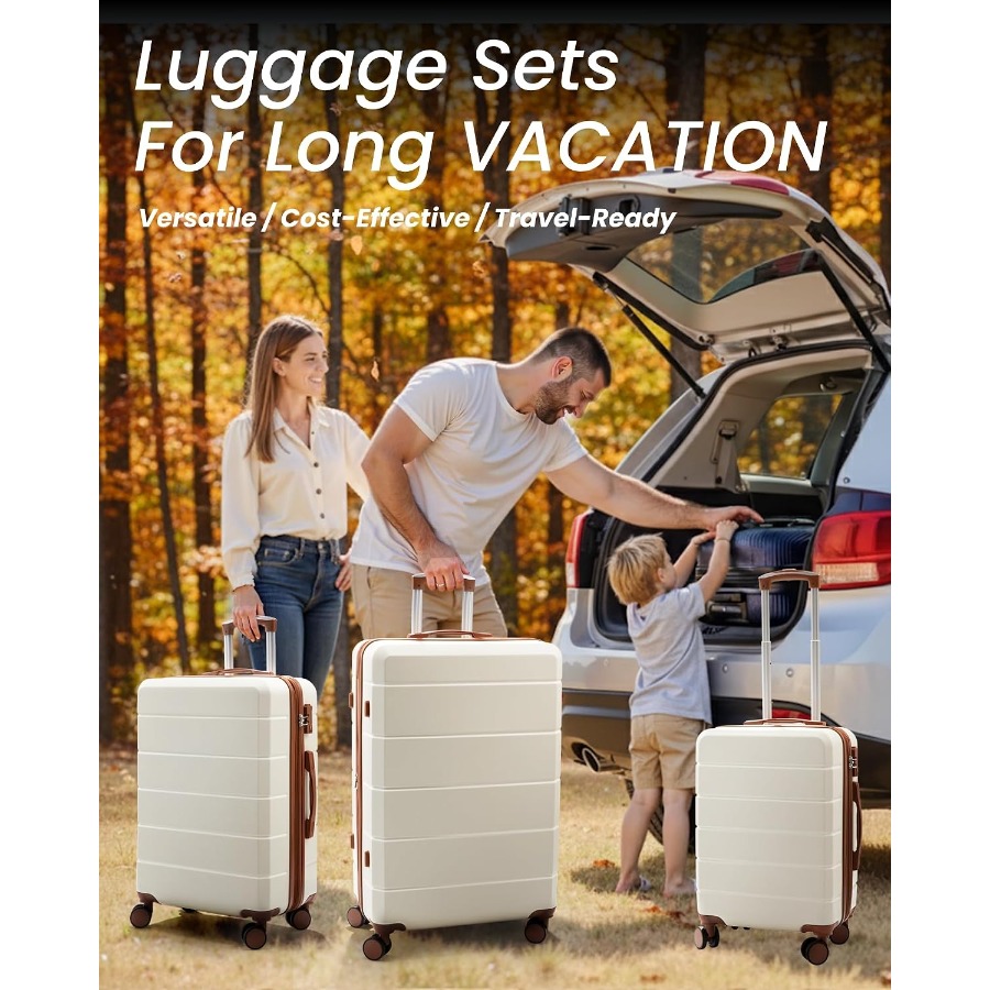 مجموعة حقائب سفر صلبة قابلة لل - مراجعة Expandable Hard Shell Luggage Set وسعره