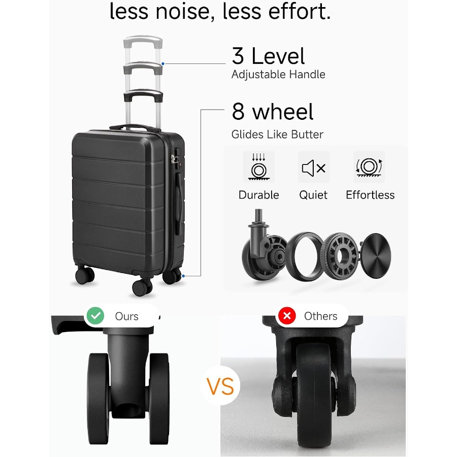 مجموعة حقائب سفر صلبة قابلة لل - مراجعة Expandable Hard Shell Luggage Set وسعره